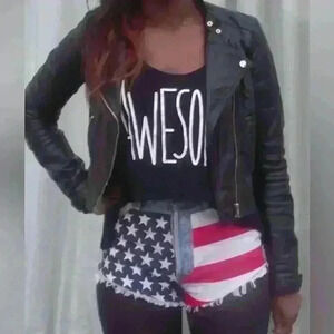 Carmar half American Flag Cut‎ Off Shorts  size 26